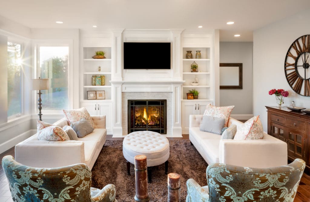 Luxurious Living Room with Fireplace